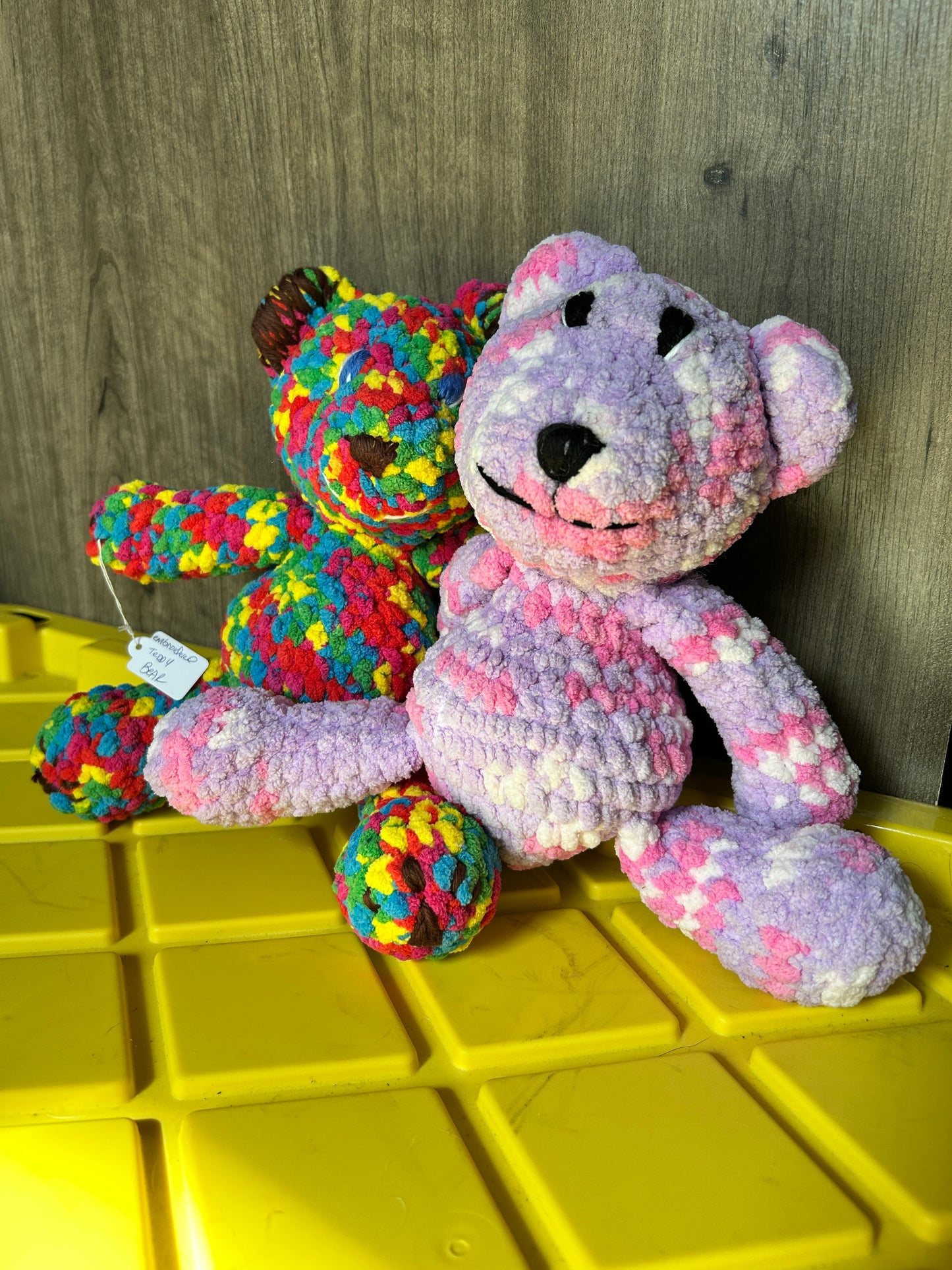 Handmade crocheted embroidered teddy bears