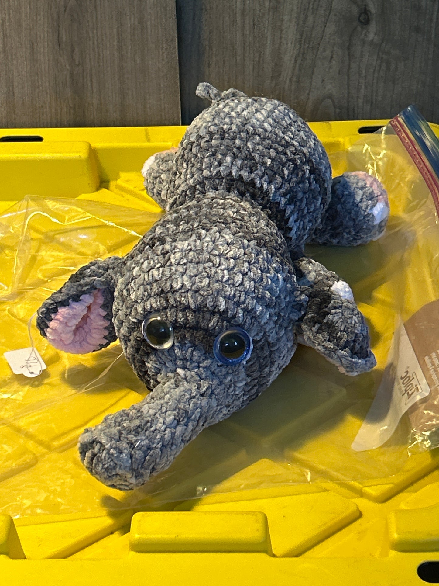 Handmade crocheted elephant large