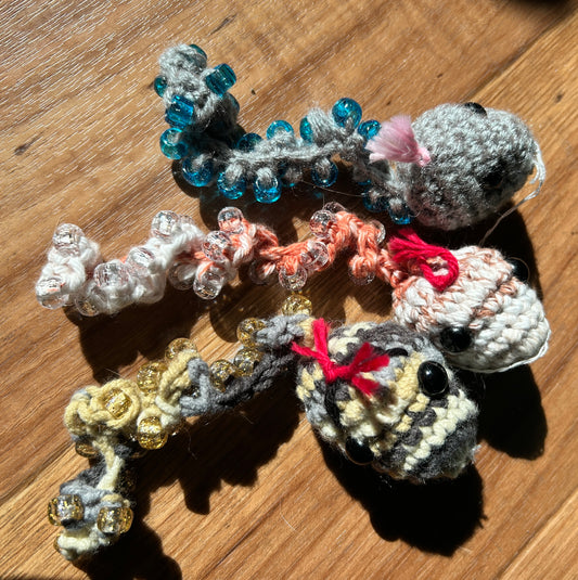 Crochet beaded fidget snake