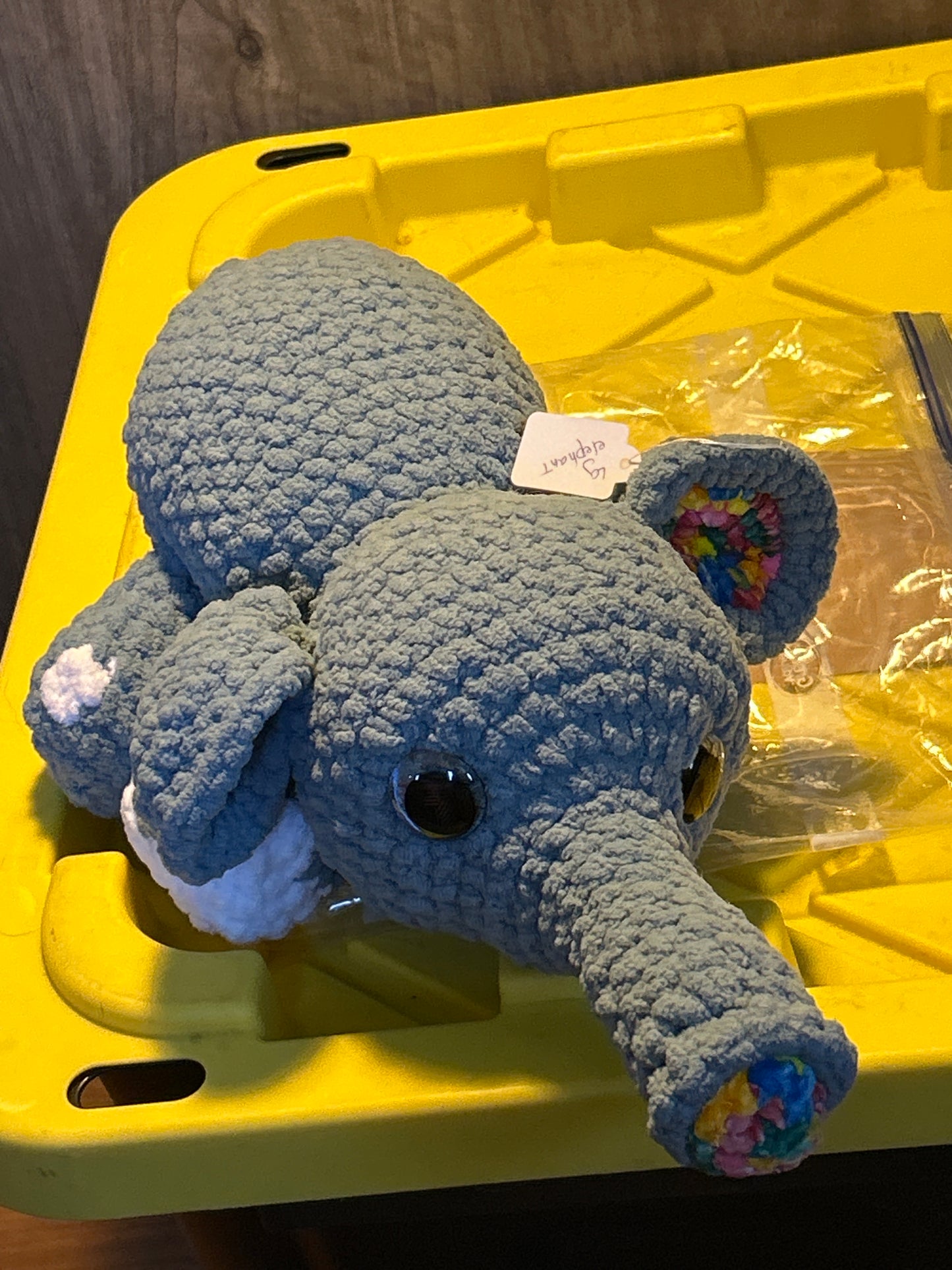 Handmade crocheted elephant large