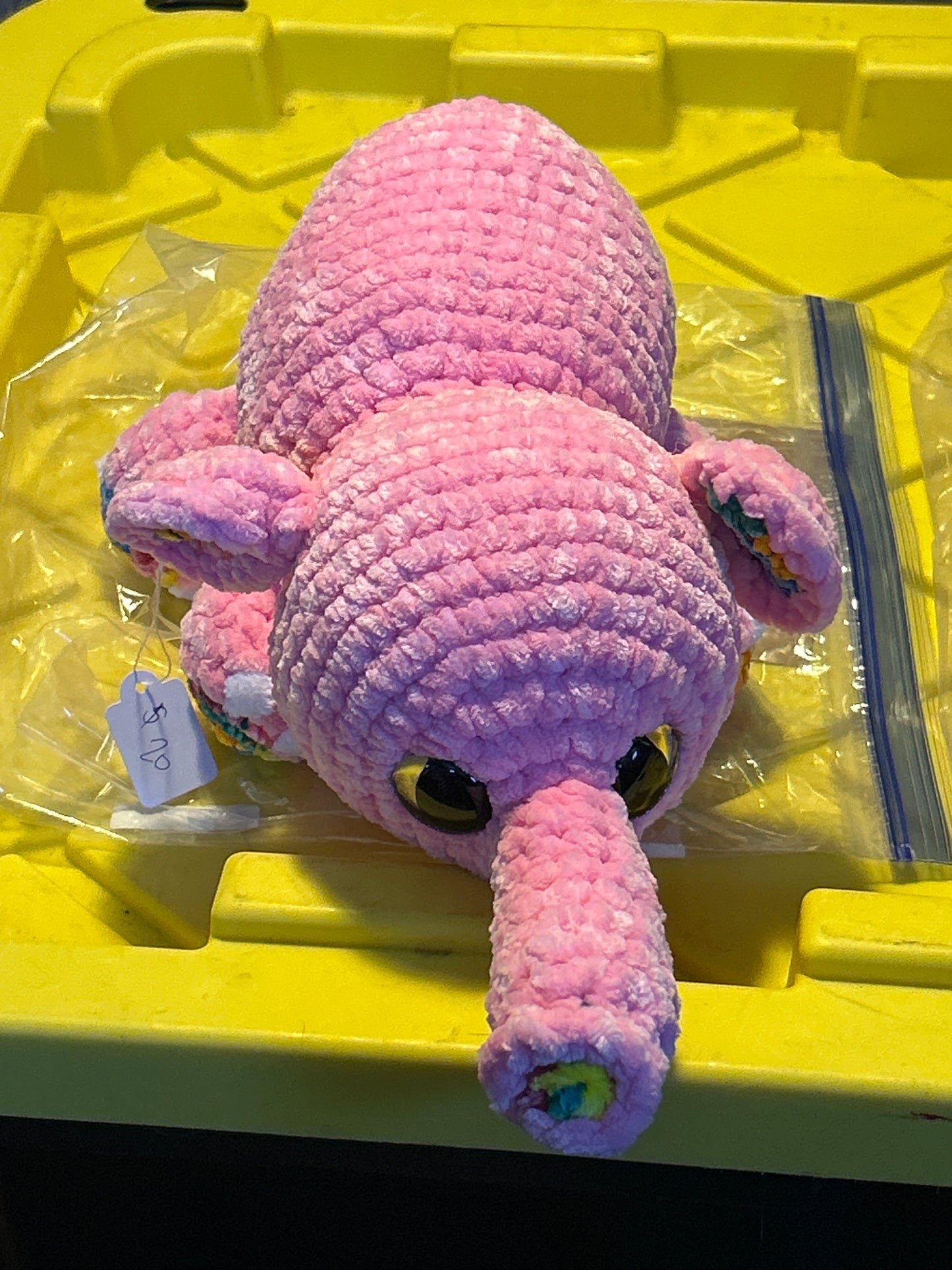 Handmade crocheted elephant large