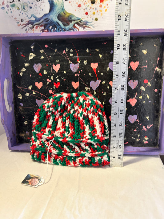 Wool child size pony type. Christmas colors