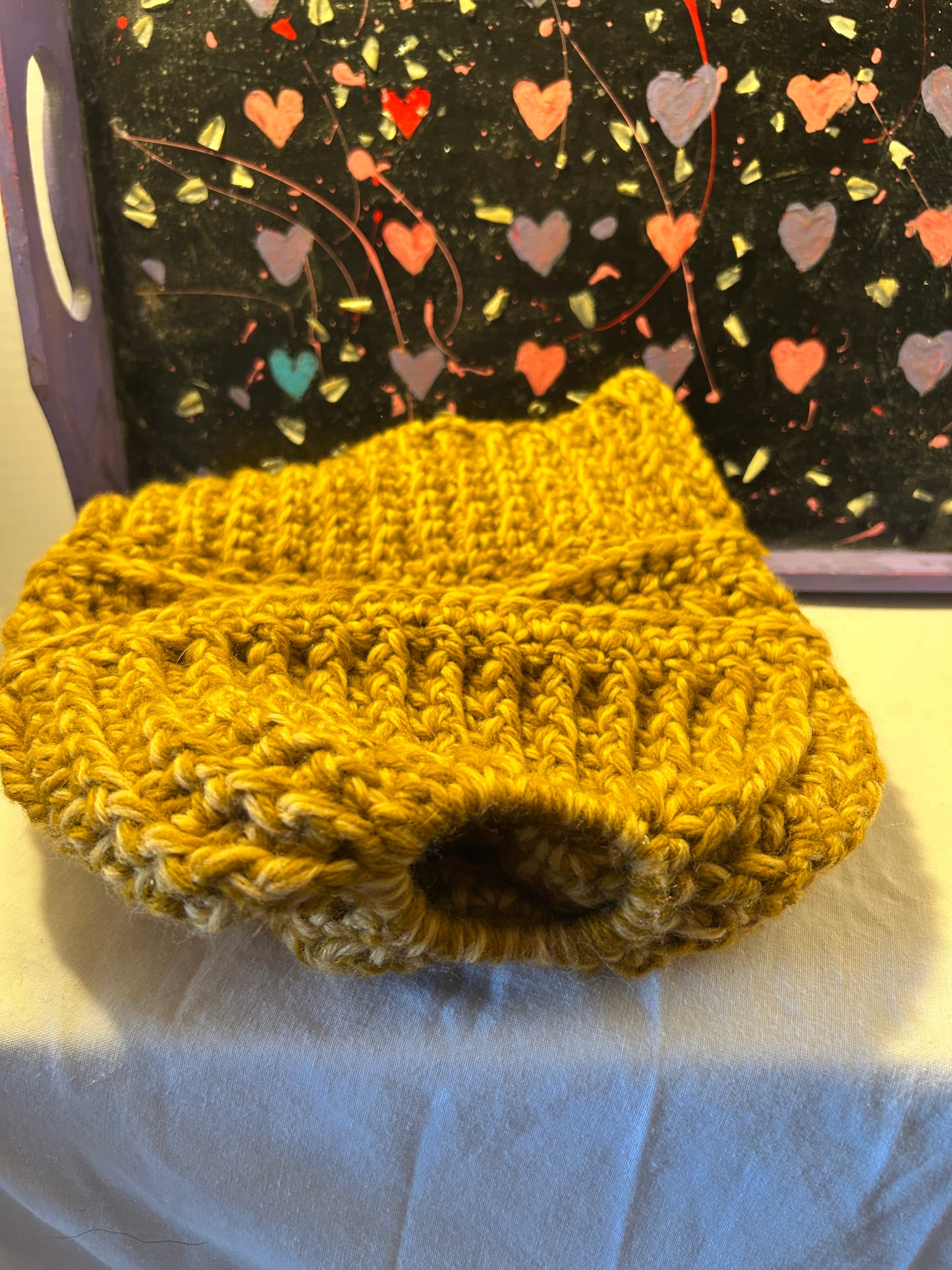 Wool ponytail hat adult size